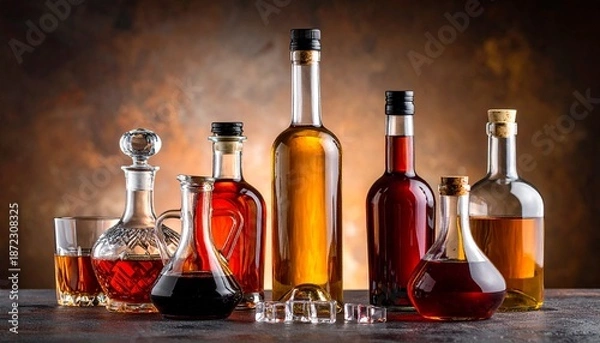 Obraz Assorted Fruit Beverage Bottles