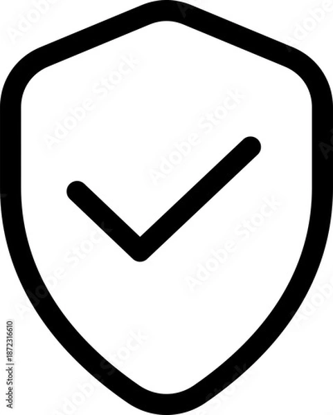 Obraz Security or Shield Button Icon Outline Rounded for User Account UI Website Mobile Apps