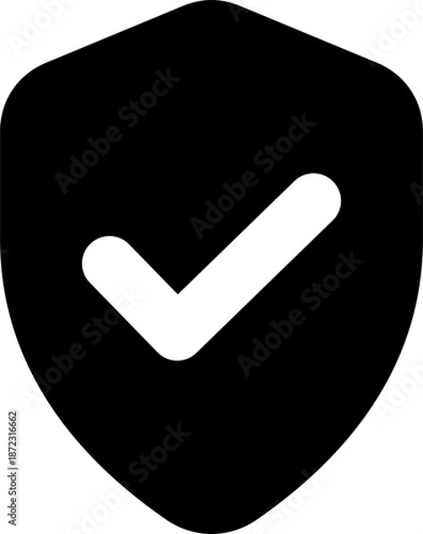 Obraz Security or Shield Button Icon Solid Rounded for User Account UI Website Mobile Apps