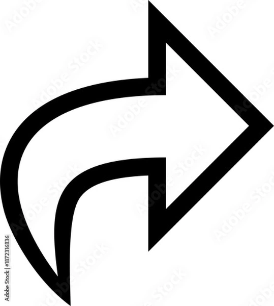 Obraz Share Button Icon Outline Sharp for Communication UI Website Mobile Apps