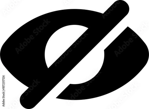 Obraz Visibility off Button Icon Solid Rounded for User Account UI Website Mobile Apps