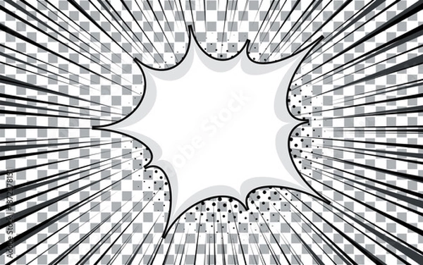 Fototapeta Abstract comic background with halftone effect. Vector illustration.