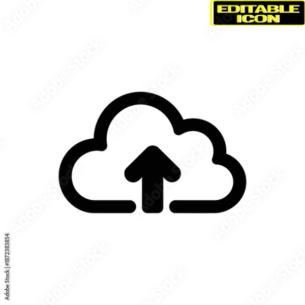 Obraz Cloud upload icon isolated on transparent background