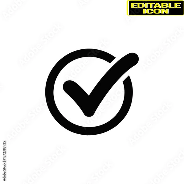 Obraz Confirmation check mark isolated on transparent background