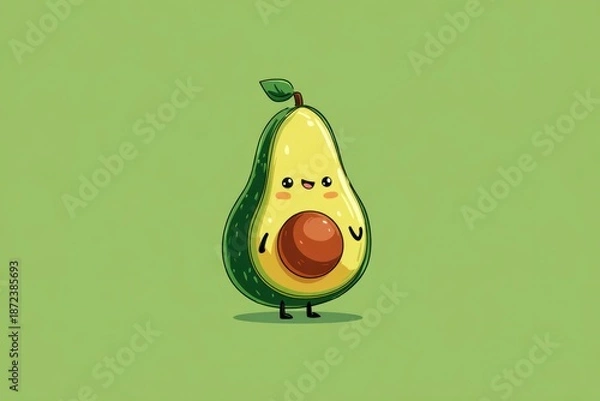 Obraz Cute Cartoon Avocado Character Design