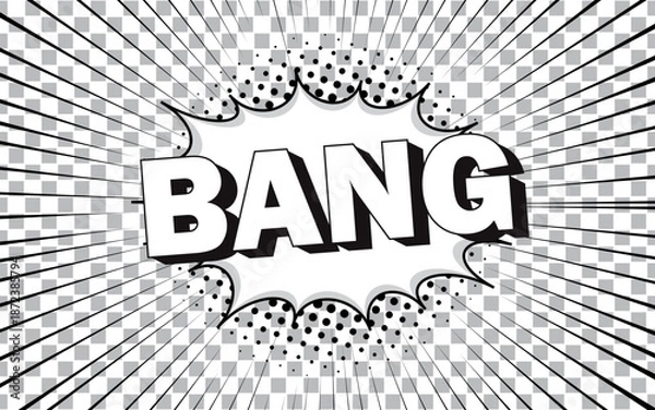 Fototapeta Black and white comic book vector texture.