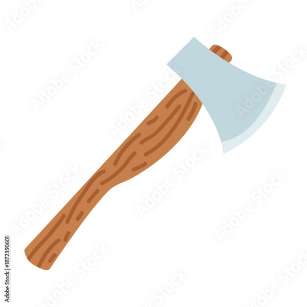 Fototapeta Flat axe vector illustration. Vector metal axe