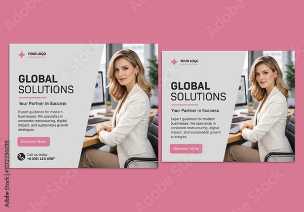 Obraz Digital Business Coaching Banner Layout Set