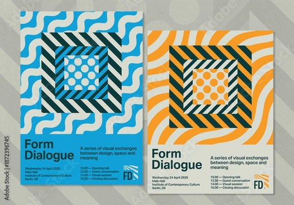 Fototapeta Modern Brutalist Event Poster Layout