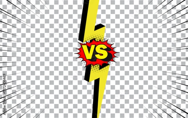 Fototapeta Comic versus battle template background