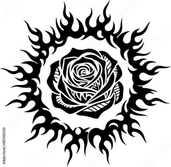 Obraz Rose Tattoo Design Art