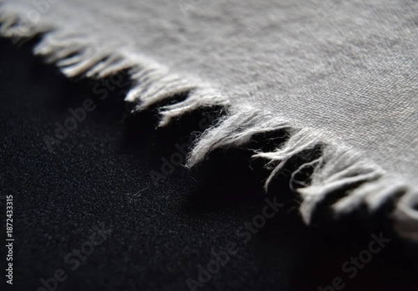 Obraz 暗い表面の布の端のクローズアップは質感を示しています
