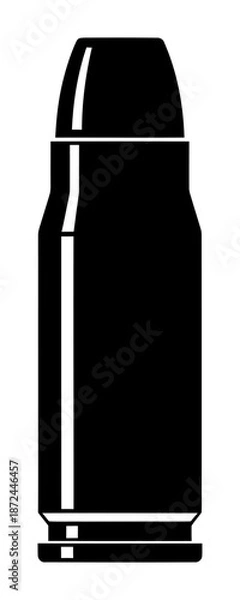 Obraz Bullet Shell Casing Silhouette Vector Illustration