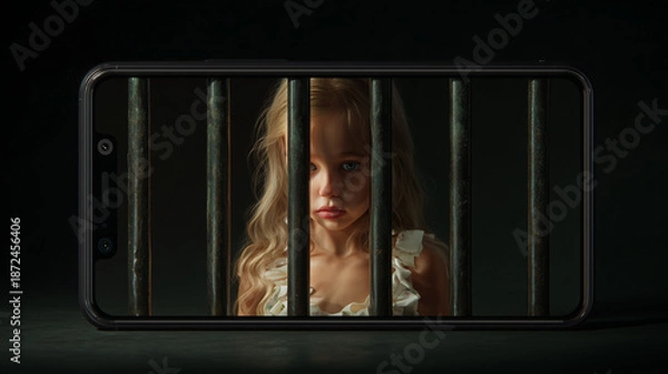 Obraz Child locked inside smartphone