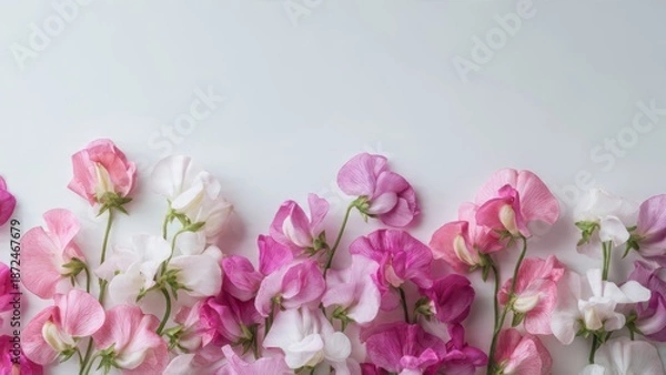 Obraz Sweet Pea Flowers Border