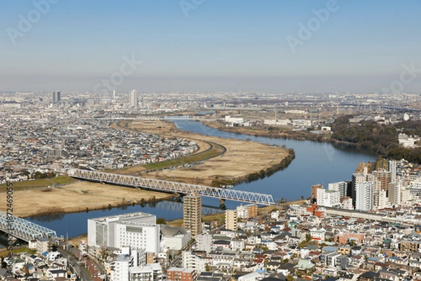 Obraz 市川、アイ・リンクタウンから見た東京方面の風景