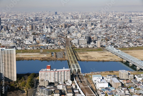 Obraz 市川、アイ・リンクタウンから見た東京方面の風景