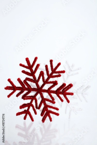 Obraz red and white snowflake