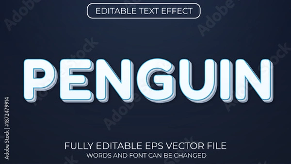 Obraz Penguin editable text effect