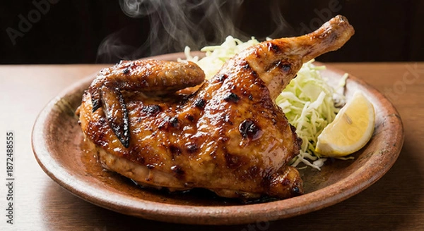 Obraz 湯気が立ち上る熱々ジューシーな旭川名物新子焼き