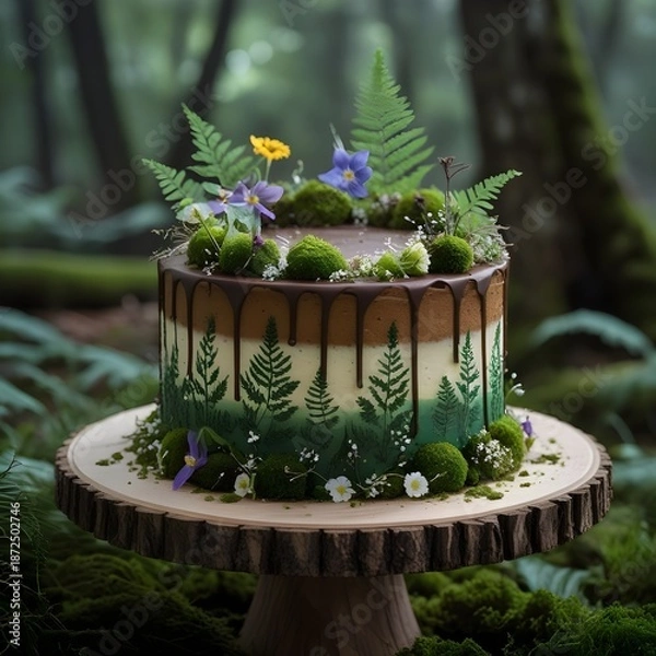 Obraz forest style cake