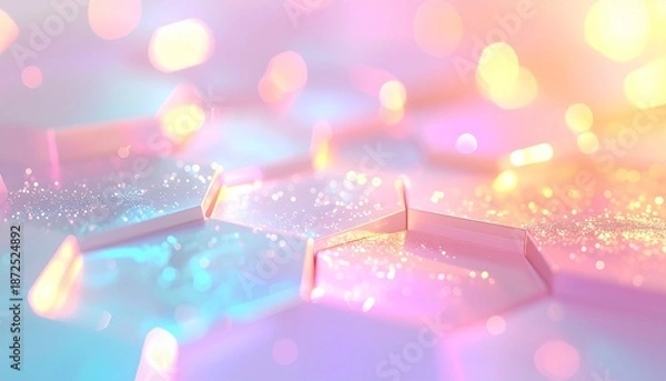Obraz hexagon 3d pattern background with gradient pastel color
