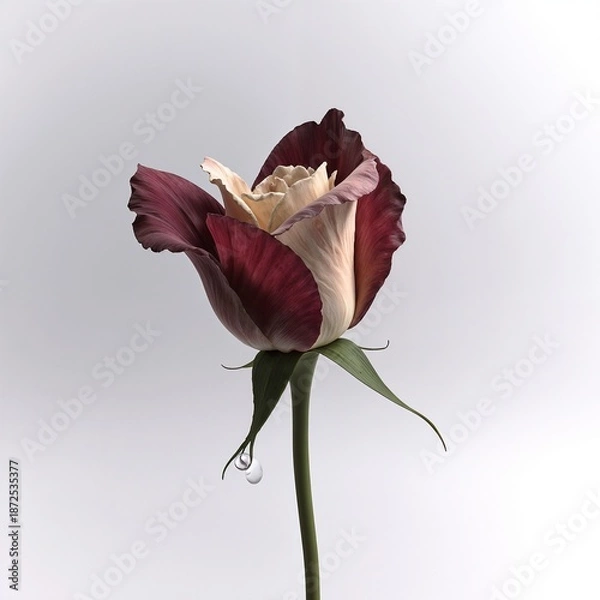 Obraz single red rose on white