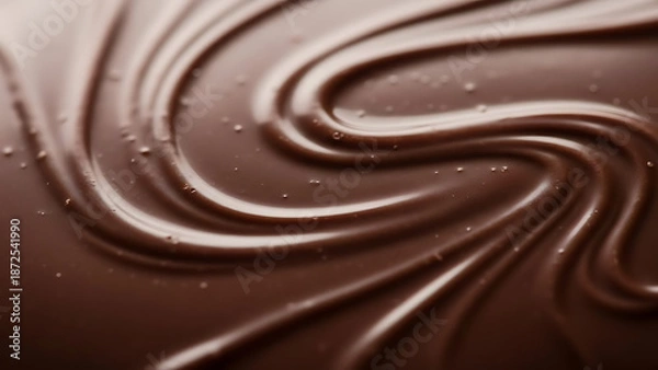 Obraz Smooth Chocolate Dessert Surface Closeup.