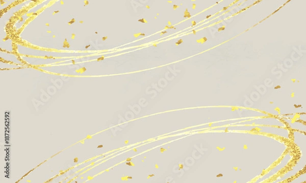 Obraz 淡い灰色の背景に金色の曲線を描いたベクターイラスト