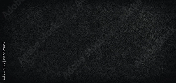 Obraz Black leather texture background with fine grain