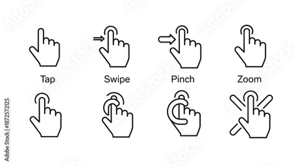 Obraz hand symbol set