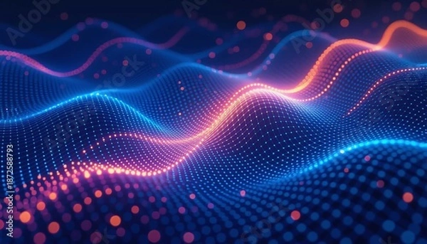 Fototapeta Abstract artificial intelligence data visualization illustrating futuristic digital network analysis