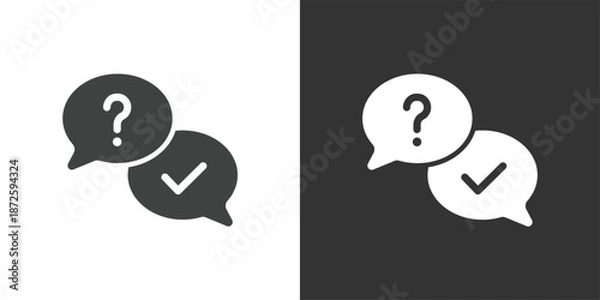 Obraz Verified Q&A icon. Solid glyph series icon