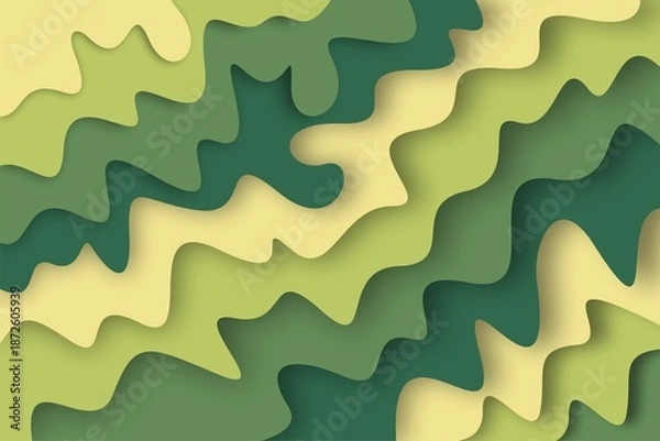 Obraz Abstract wavy gradient layers with soft shadow