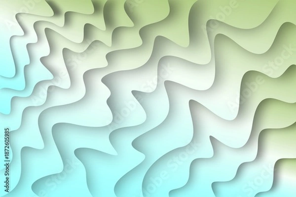 Obraz Abstract wavy gradient layers with soft shadow