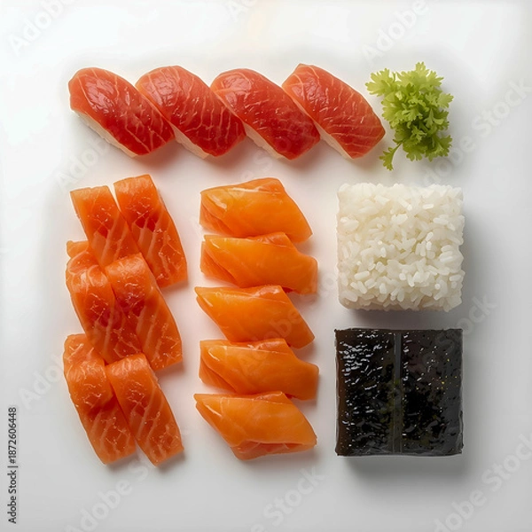 Obraz Sushi Ingredients Background