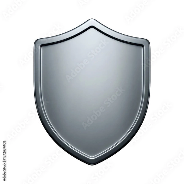 Obraz silver shield isolated on white background