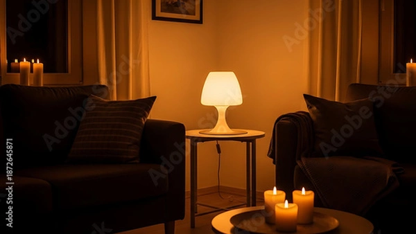 Obraz Table Lamp with Soft Warm Glow.