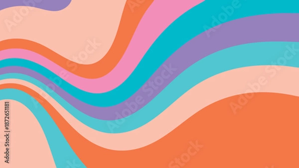 Obraz Colorful wavy lines create a vibrant and abstract background pattern