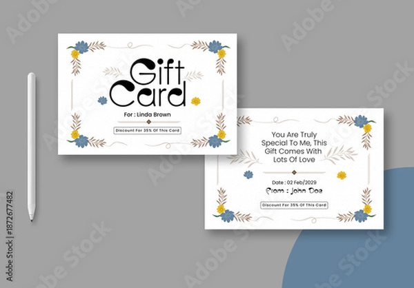 Obraz Gift Card Design Template Layout