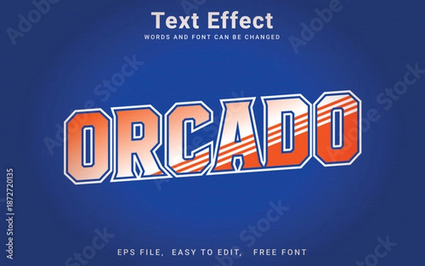 Obraz Editable orcado text effect vector style in illustrator