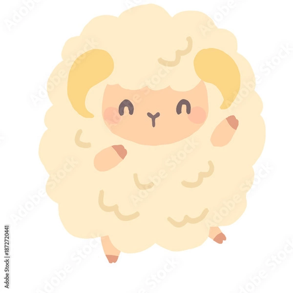 Obraz 手描きの可愛い羊のイラスト