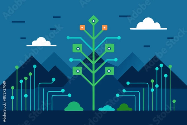 Obraz Nature Merging with Digital Technology