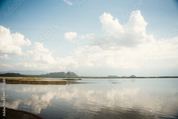 Obraz フラミンゴで知られるレイク・ナクル国立公園 ケニアの自然保護区