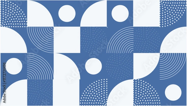 Obraz Abstract Geometric Pattern with Circles and Arcs.