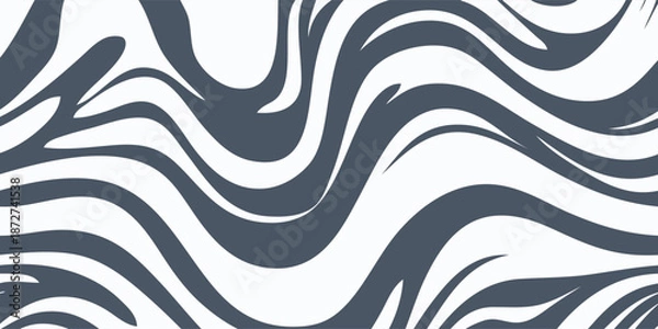 Obraz Abstract Wavy Lines Pattern in Monochrome Tones.