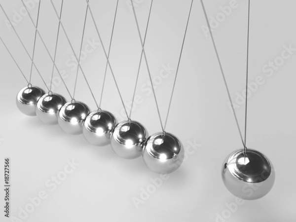 Fototapeta Newton's cradle balancing balls
