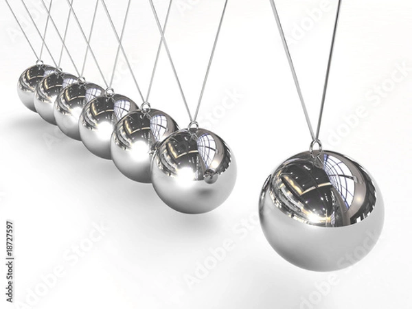 Fototapeta Newton's cradle balancing balls