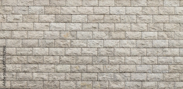 Fototapeta beige brick textured wall background building external side pattern