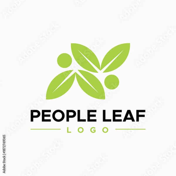 Obraz People leaf logo vector image